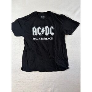 AC/DC Graphic T-Shirt Mens XL Black Back in Black Rock Band‎ Short Sleeve